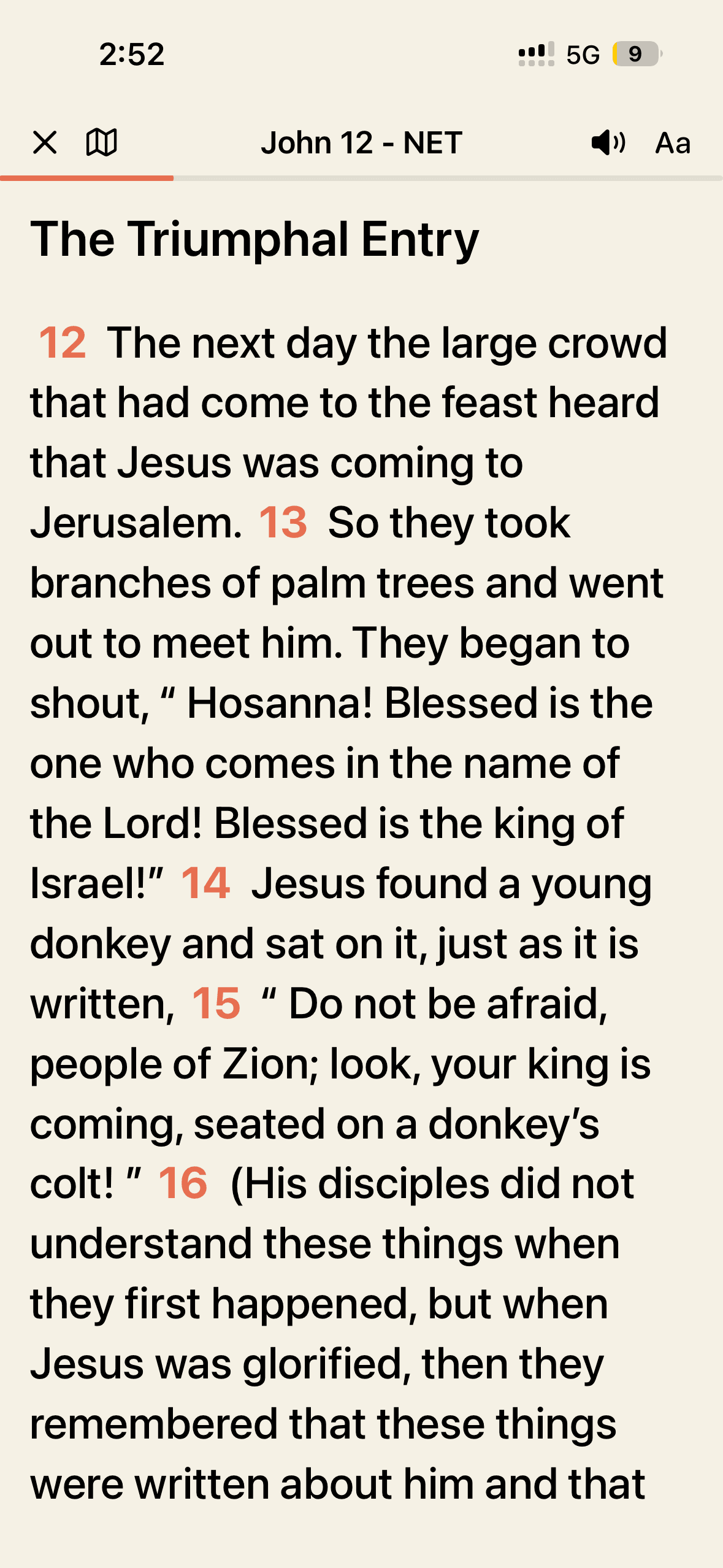 Glow Bible reader in light mode